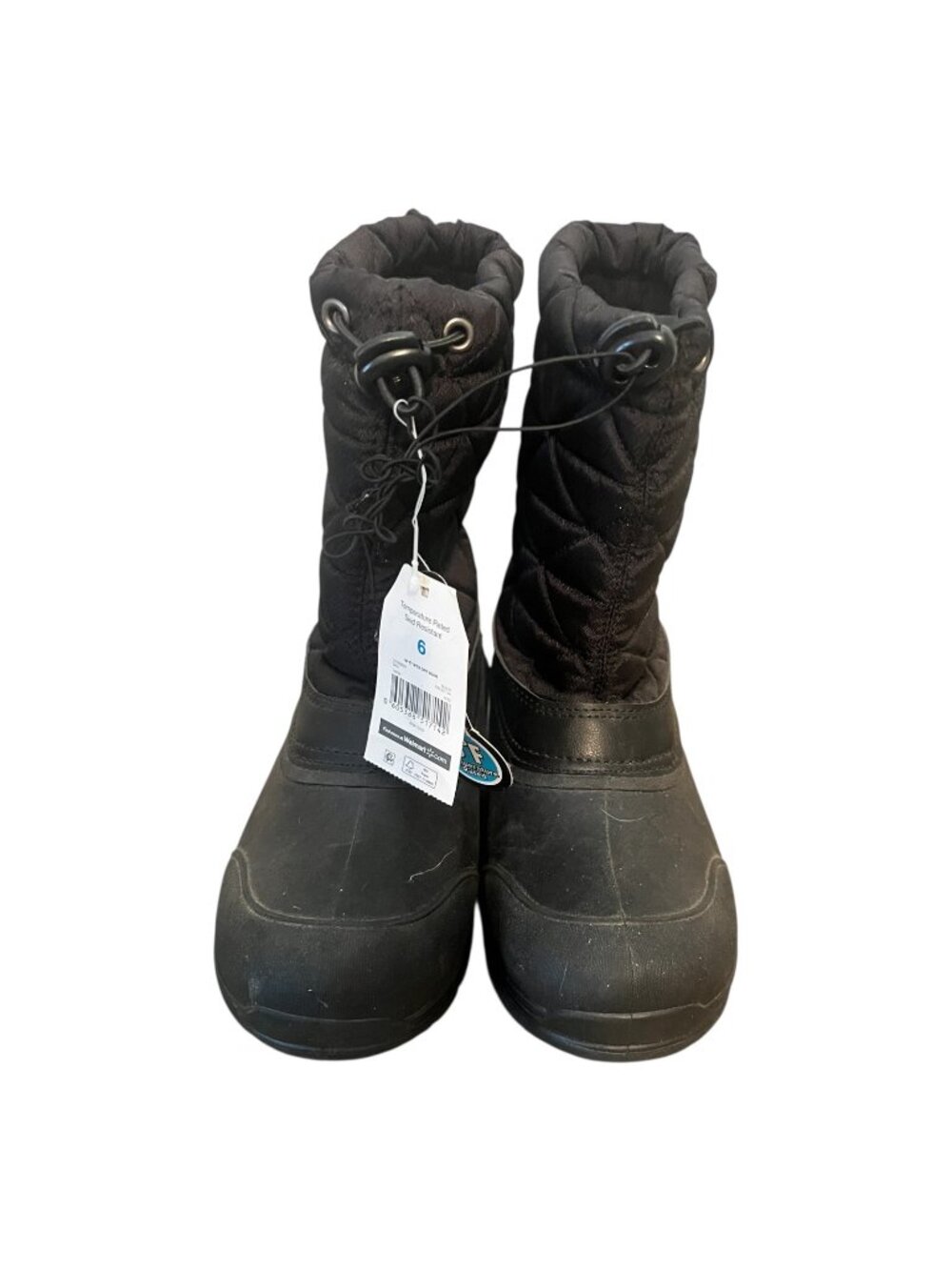 Time and Tru Boys Size 6 Black Winter Snow Boots -5F Skid Resistant NWT